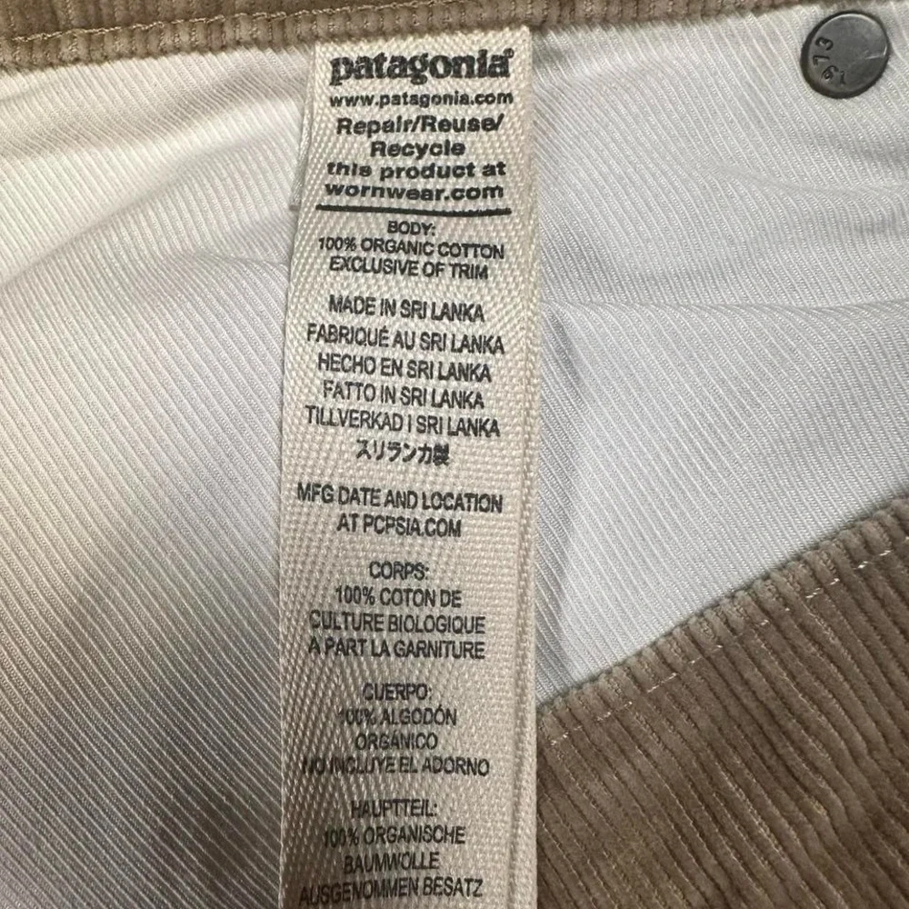 Patagonia Men’s Organic Cotton Straight‎ Leg Brown Tan Corduroy Pants 33x26